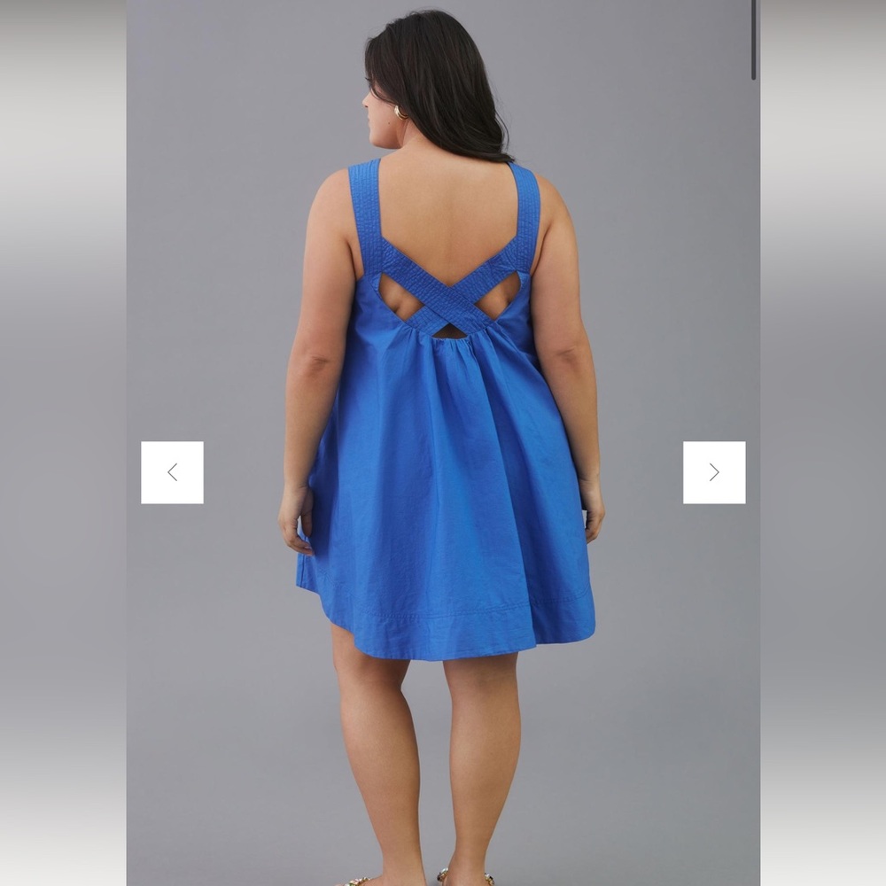 Anthropologie Maeve Cross-Back Mini Dress Size L